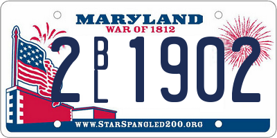 MD license plate 2BL1902