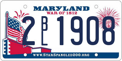 MD license plate 2BL1908
