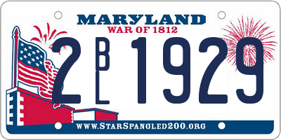 MD license plate 2BL1929