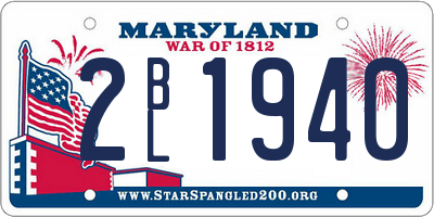 MD license plate 2BL1940