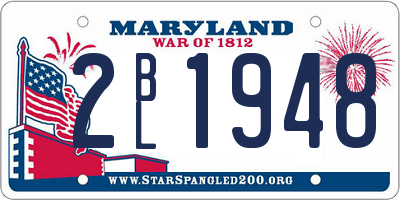 MD license plate 2BL1948