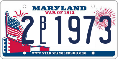 MD license plate 2BL1973