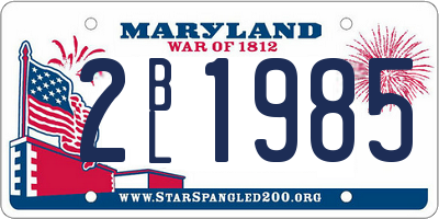 MD license plate 2BL1985