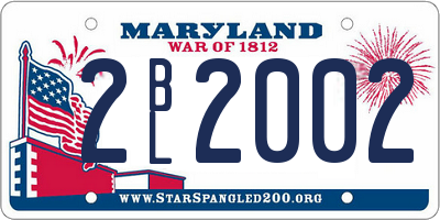MD license plate 2BL2002