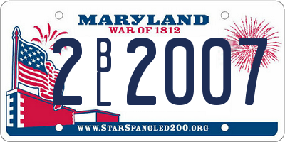 MD license plate 2BL2007