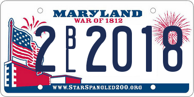 MD license plate 2BL2018
