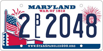 MD license plate 2BL2048