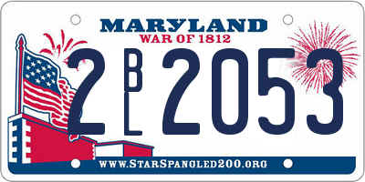 MD license plate 2BL2053