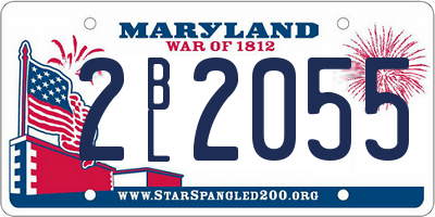 MD license plate 2BL2055