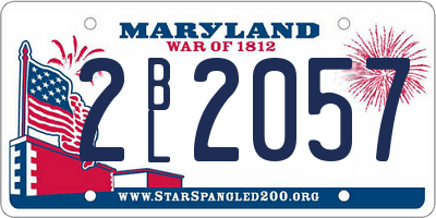 MD license plate 2BL2057