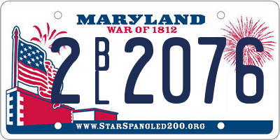 MD license plate 2BL2076