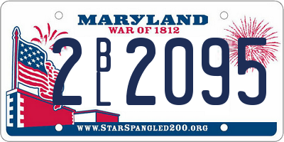MD license plate 2BL2095