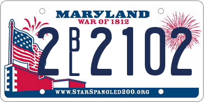 MD license plate 2BL2102