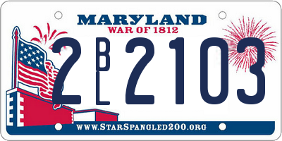 MD license plate 2BL2103