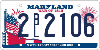 MD license plate 2BL2106