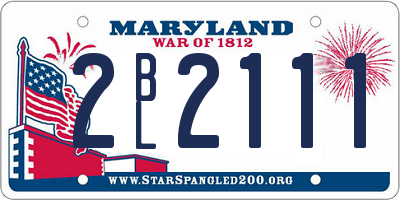 MD license plate 2BL2111