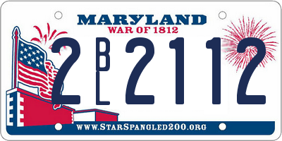 MD license plate 2BL2112