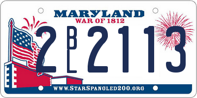 MD license plate 2BL2113
