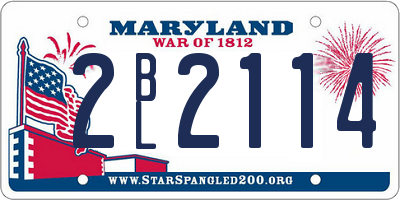 MD license plate 2BL2114