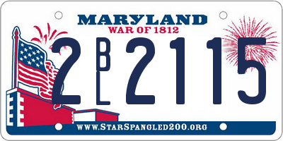 MD license plate 2BL2115