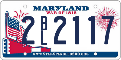 MD license plate 2BL2117