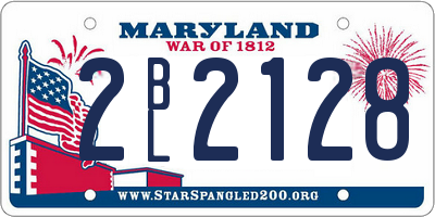 MD license plate 2BL2128