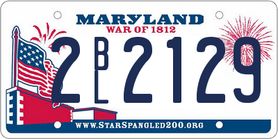 MD license plate 2BL2129