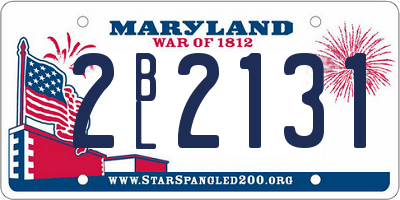 MD license plate 2BL2131