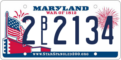 MD license plate 2BL2134