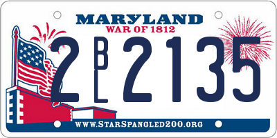 MD license plate 2BL2135