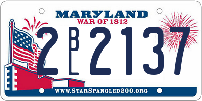 MD license plate 2BL2137