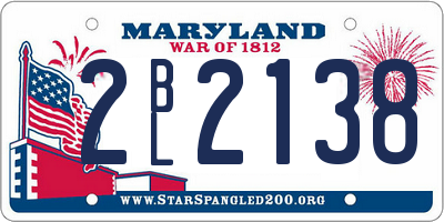 MD license plate 2BL2138