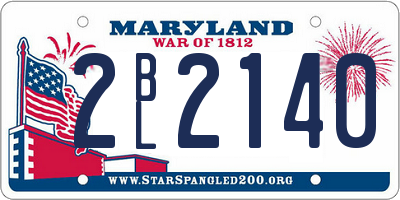MD license plate 2BL2140