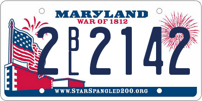 MD license plate 2BL2142
