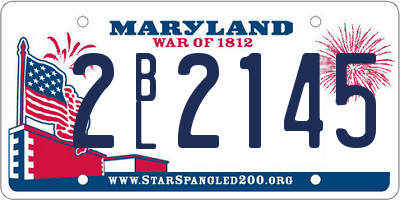 MD license plate 2BL2145