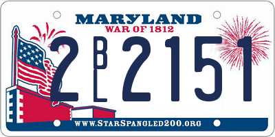 MD license plate 2BL2151