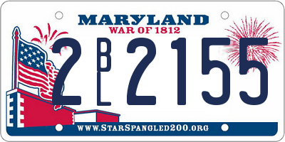MD license plate 2BL2155