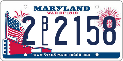 MD license plate 2BL2158