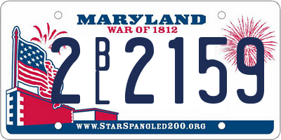 MD license plate 2BL2159