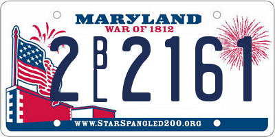 MD license plate 2BL2161