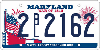 MD license plate 2BL2162