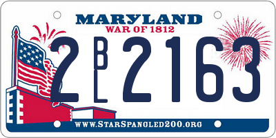 MD license plate 2BL2163