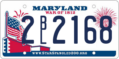 MD license plate 2BL2168