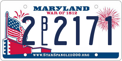 MD license plate 2BL2171