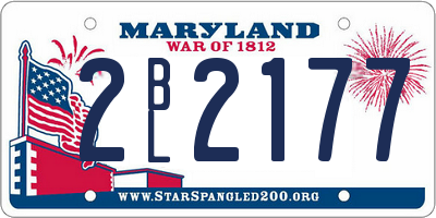 MD license plate 2BL2177