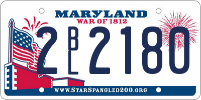 MD license plate 2BL2180