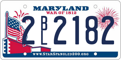 MD license plate 2BL2182