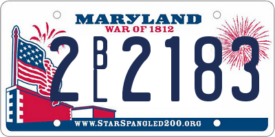 MD license plate 2BL2183