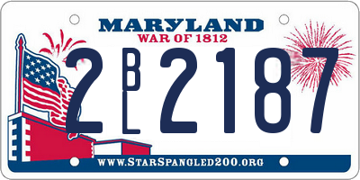 MD license plate 2BL2187