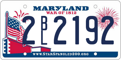 MD license plate 2BL2192